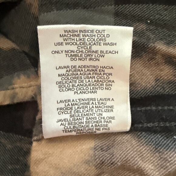 Betty Boop Bleach Flannel Plaid Top Large Button Down Biker Graphic Distressed - Picture 5 of 8